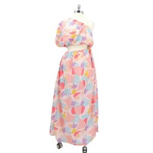 America &‎ Beyond XL One Shoulder Cutout Maxi Dress In Cotton Candy
